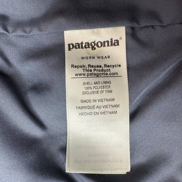 Patagonia Vest Womens Medium Los Gatos Smolder Blue Sherpa Fleece Warm - Picture 4 of 10